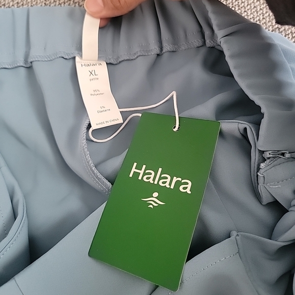 NEW Halara Blue High Waist Tie Side Zip Wide Leg Work Pants Size XL Petite - Picture 5 of 5